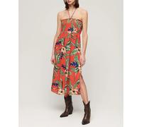 Superdry Robe Longue Sans Manches Smocked Midi Beach