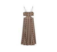 Superdry Robe Maxi Sheered Back, Harriot Brown Print, 44 Femme