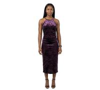 Superdry Lace Back Velvet Midi Sleeveless Midi Dress Noir S Femme