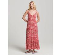 Superdry Robe Vintage Long Beach Cami longue sans manches Rouge 2XS Femme