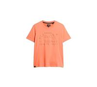Superdry Shirt Embossed VL T Shirt Fusion Coral 6 Femme, Fusion Coral, 34