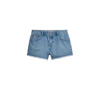 Superdry Short en jean chaud pour femme avec taille moyenne, bleu, 32