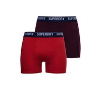 Superdry Short Multi Double Pack Boxer pour Homme, Bordeaux/Rouge., S