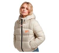 Superdry Sports Puffer Bomber Jacket Veste, Pelican Beige, 42 Femme