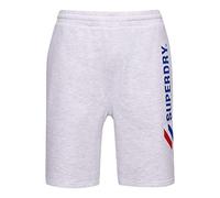 Superdry Short Sportstyle à motif appliqué Blanc glacier chiné L