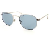 Superdry Studios Ras Lunettes de Soleil Semi-Mate Argent avec Bleu CAT.2 Verres