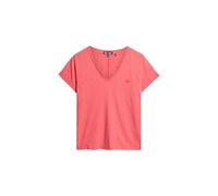 Superdry Studios Slub EMB Vee Tee C4-T-Shirt Basique Non imprimé (W), Orange, 38 Femme