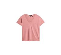 Superdry Studios Slub EMB Vee Tee C4-T-Shirt Basique Non imprimé (W), Rose, 40 Femme