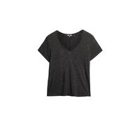 Superdry Studios Slub EMB Vee Tee Chemise, Noir métallique, L Mixte