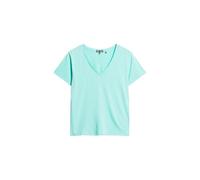 Superdry Studios Slub EMB Vee Tee Chemise pour Femme, Vert Menthe, 36