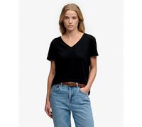Superdry Studios Slub Embroidered Vee Short Sleeve T-shirt Noir XL Femme