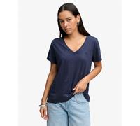 Superdry - Studios Slub Emb Vee Tee - T-shirt femme Mariner Navy - UK 16 - XL