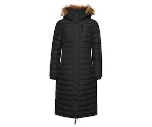 Superdry Super Long Line Fuji Jacket A4-Rembourré, Black, 38 Femme
