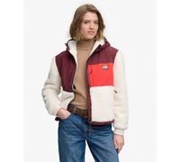 Superdry - Super Soft Hybrid Full Zip - Polaire femme Desert Bone Off White / Port Red - L