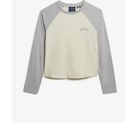 Superdry Superdry Grey Essential Logo Long Sleeve Baseball Top
