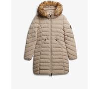 Superdry Superdry Grey Fuji Faux Hood Mid Length Coat