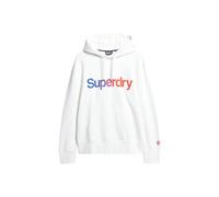 Superdry Sweat à capuche ample pour homme avec logo Core, Blanc brillant, XL