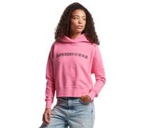 Sweatshirt court droit à capuche femme Superdry Core Sport Rose XL