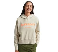 Superdry Sweat à capuche Code Core Sport Crop Box - Femme Beige M