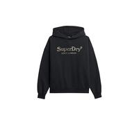 Superdry Sweat à capuche décontracté Venue pour femme, aspect métallisé, Noir , 44