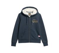 Superdry Luxe Metallic Logo Full Zip Sweatshirt Bleu 2XS Femme