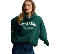 Superdry Sweat à capuche Luxe Casual brodé coupe décontractée Bleu M Femme