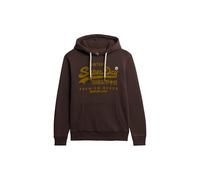 Superdry Sweat à capuche pour homme avec logo vintage aux couleurs assorties, Marron grain de café, S
