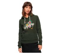Superdry Tattoo Script Graphic Hoodie Vert XS Femme