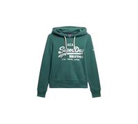 Superdry Sweat à capuche vintage métallisé pour femme, Vert canard sauvage, 46