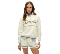 Sweatshirt Ã capuche et col zippÃ© femme Superdry Country Club Blanc XS