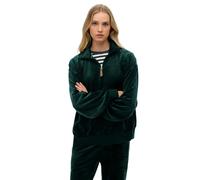 Superdry Sweatshirt à col zippé Country Club – Velours Vert XL Femme