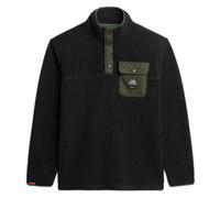 Superdry Pull en polaire Fuji – col à boutons-pression – Noir S