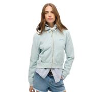 Sweatshirt Ã capuche court zippÃ© Ã logo femme Superdry Essential Bleu XL