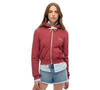 Superdry Sweat zippé Essential Logo Cropped à capuche court Rouge XS Femme