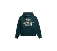 Superdry Sweat-shirt 'Athletic Essentials' émeraude / blanc, Taille M