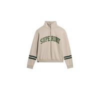 Superdry Athletic Applique Half Zip Sweatshirt Beige L Femme