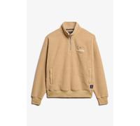 Superdry Sweat-shirt 'Country Club Fleece' camel / noir / blanc, Taille S