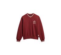 Superdry Sweat-shirt 'Country Club' rouge / blanc, Taille S
