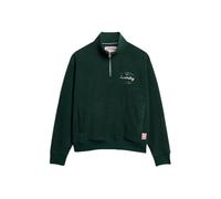 Superdry Sweat-shirt en polaire Country Club avec demi-fermeture éclair pour femme, Vert émail, 38