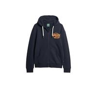 Sweat À Capuche Zippé Avec Logo Vintage Néon - Superdry - Homme - Bleu S