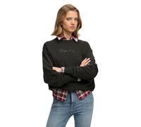Superdry Script Brand Loose Crew Sweatshirt Vert M Femme