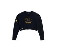 Superdry Sweatshirt Varsity Crop Crew Femme Bleu Taille L