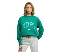 Superdry Sweatshirt Varsity à col rond Vert Femme M
