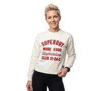 Pull ras-du-cou ample brodé femme Superdry Crew Blanc 2XS