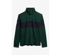 Superdry, Sweats Classic Rugby Henley, M2014171A, Enamel Green/Eclipse Navy, M, Homme