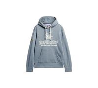 Superdry Sweatshirt Travel Postcard Graphic Hoodie Bluestone Blue Marl M Homme, Bluestone Blue Marl, M