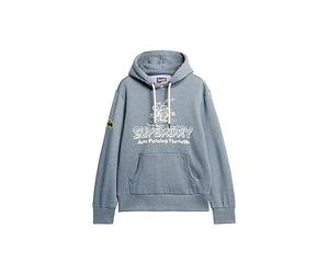 Superdry Sweatshirt Travel Postcard Graphic Hoodie Bluestone Blue Marl M Homme, Bluestone Blue Marl, M