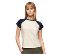 Superdry - Organic Cotton Essential Logo Raglan T-Shirt - T-shirt femme Richest Navy / Light Oat Marl - XS