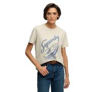 Superdry - T-shirt Heritage Hamptons - manches courtes - beige Taille M Femme