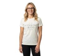 Superdry T-shirt Luxe Casual Relaxed manches courtes Beige M Femme